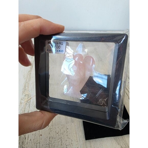 Kalifano rose quartz love statue rock crystal Angel cherub figurine - Picture 2 of 5